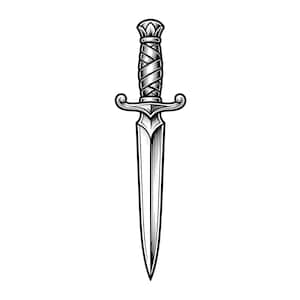 Dagger Vector Illustration, SVG, PNG, JPG, Dagger Art, Dagger Clipart, Dagger Silhouette, Knife Design, Sharp Blade, Cricut Design, Cut File