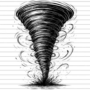 Ilustración vectorial de tornado: SVG, PNG, JPG (descarga instantánea)