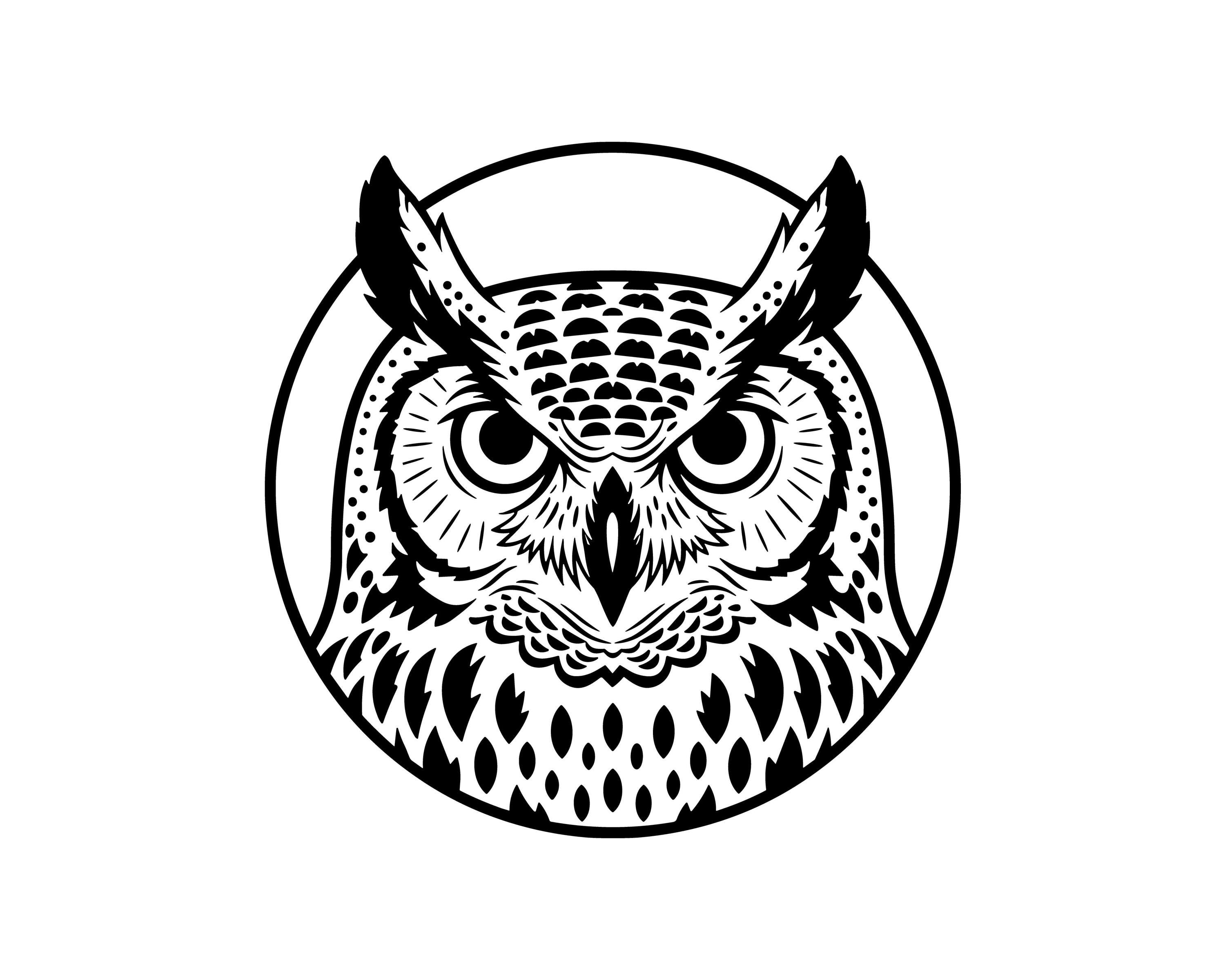 Owl Vector Illustration, SVG, PNG, JPG, Owl Art, Owl Clipart, Owl Silhouette, Night Bird, Forest Ani