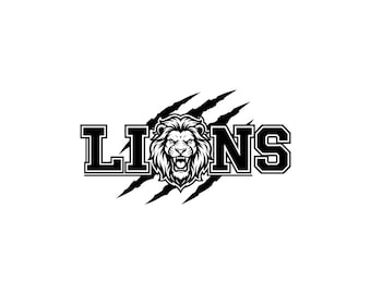Lions Team Vector Illustration, SVG, PNG, JPG, Lion Team Mascot, Lions Clipart, Lions Silhouette, Team Spirit Design, Lion Mascot, Cricut