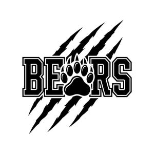Ilustración vectorial del logotipo de la mascota del equipo Bears, SVG, PNG, JPG, mascota de oso, clipart de oso, silueta de oso, logotipo de equipo deportivo, diseño de oso, Cricut