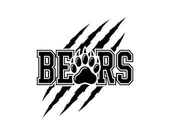 Bears Team Mascot Logo Vector Illustration, SVG, PNG, JPG, Bear Mascot, Bear Clipart, Bear Silhouette, Sports Team Logo, Bear Design, Cricut