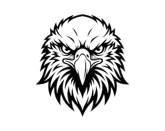Eagle Head Vector Illustration, SVG, PNG, JPG, Eagle Mascot, Eagle Head Clipart, Eagle Mascot Silhouette, American Eagle, Eagle Logo Design
