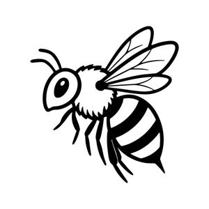 Ilustración vectorial de abeja melífera, SVG, PNG, JPG, imágenes prediseñadas de abeja, silueta de abeja, arte de abeja melífera, diseño de insecto, abeja linda, diseño para Cricut, archivo de corte
