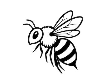 Honey Bee Vector Illustration, SVG, PNG, JPG, Bee Clipart, Bee Silhouette, Honey Bee Art, Insect Design, Cute Bee, Cricut Design, Cut File