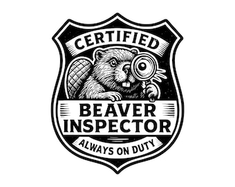 Ilustración vectorial del inspector castor: Insignia divertida en formato SVG, PNG y JPG.