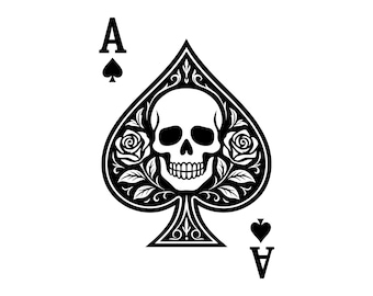 Vektorgrafik med spader ess: SVG, PNG, JPG (digital nedladdning)