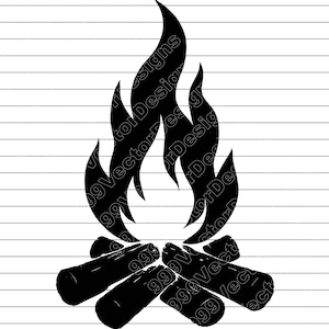 Campfire Vector Illustration: SVG, PNG, JPG Clipart