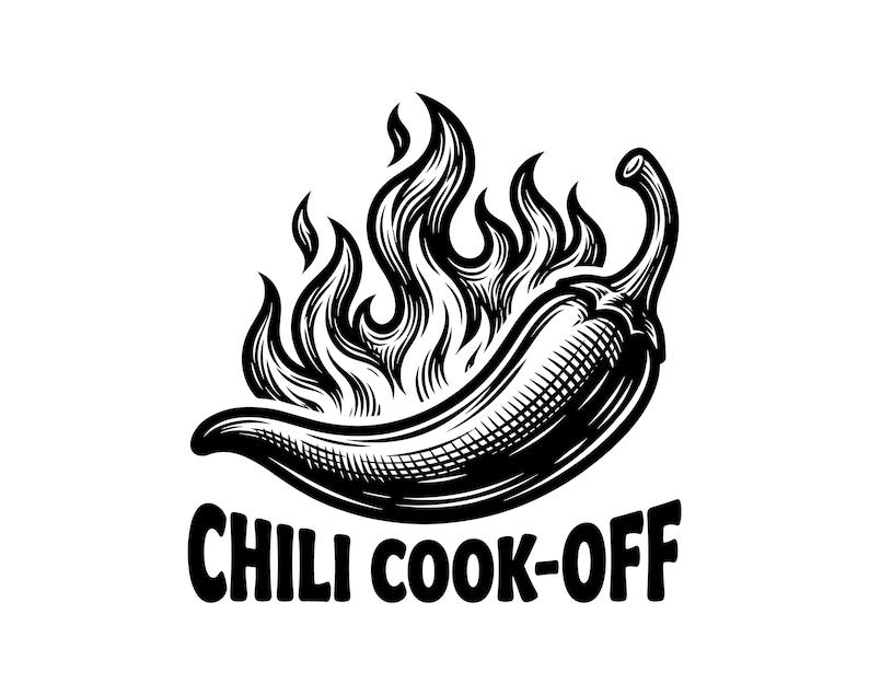 Chili Cook off Vector Illustration, SVG, PNG, JPG, Chili Lover Art ...