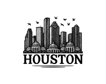 Illustration vectorielle de Houston Texas City Skyline (SVG, PNG, JPG)