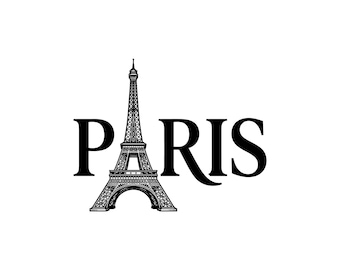 Paris Vector Illustration, SVG, PNG, JPG, Paris Art, Paris Clipart, Paris Silhouette, Eiffel Tower Design, Travel France Art, Cricut Design