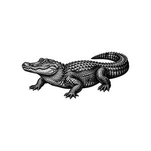 Alligatorvektorillustration, SVG, PNG, JPG, Alligator, Alligator Clipart, Alligatorsilhuett, Krokodildesign, Reptilälskare, Cricut