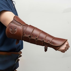 Handmade Medieval Leather Arm Guard | Genuine Leather Bracer | Custom Archery Wrist Guard | LARP & Cosplay Accessory