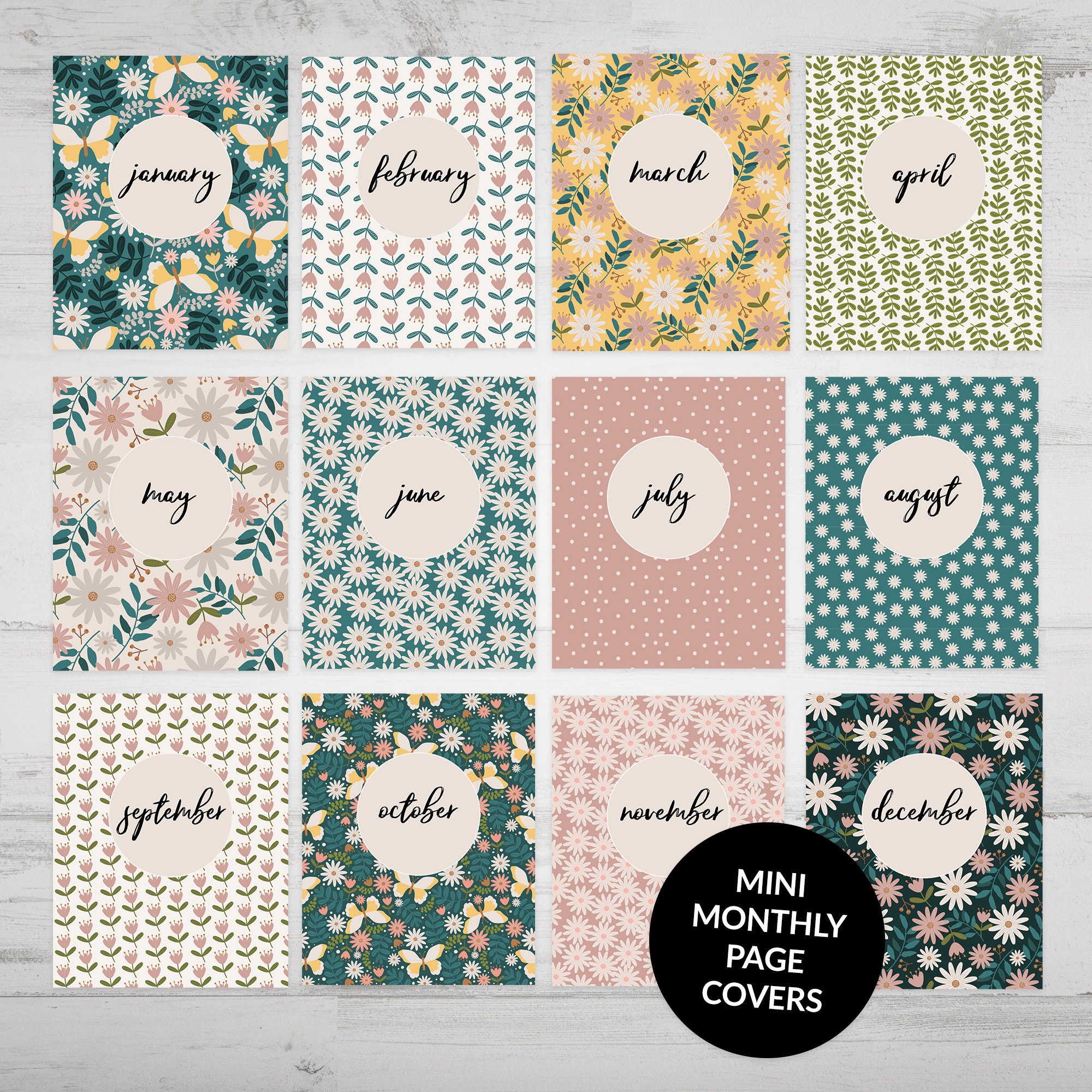 Printable 2024 Mini Calendar Stickers Page Tabs and Mini Etsy Australia