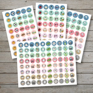 Printable planner icon stickers / planner stickers / coffee planner icon / shopping icon / bullet journal stickers