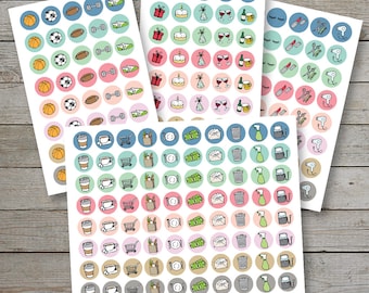 Printable planner icon stickers / planner stickers / coffee planner icon / shopping icon / bullet journal stickers