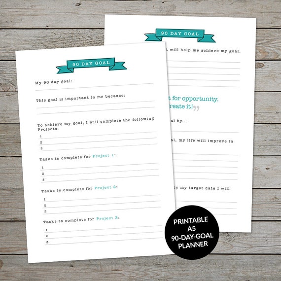 printable 90 day goal planner bullet journal goals template etsy goals journal template