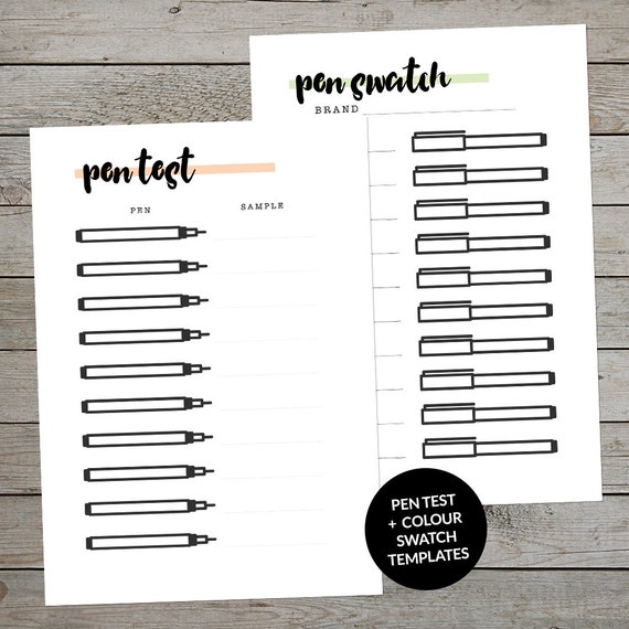 Printable Bullet Journal Pen Test And Colour Swatch Template Planner Insert Planner Pens Test Page Planner Pens Colour Test Page Printable Bullet Journal Pen Test And Colour Swatch Template Planner Insert Planner Pens Test Page Planner Pens Colour Test Page