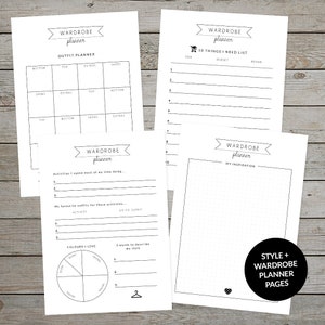 Printable Style and Wardrobe Planner Outfit Planner Capsule Wardrobe ...