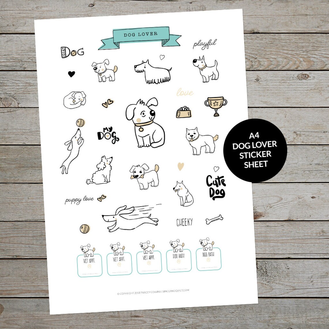 Printable Dog Lovers Bullet Journal Collection Pet Profile Etsy