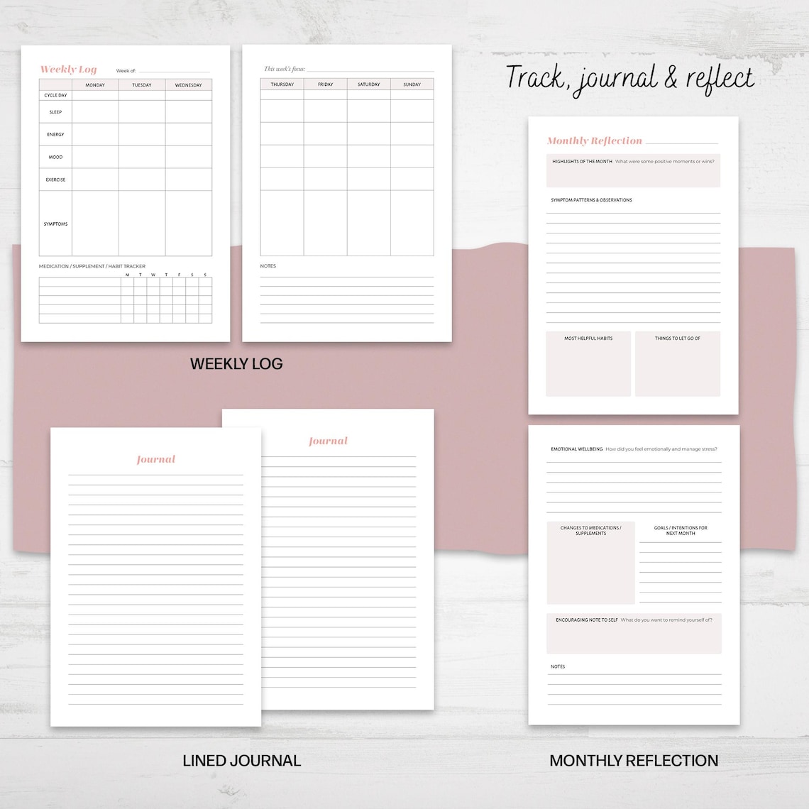 Printable Perimenopause Journal | Cycle & Symptom Tracker – Weekly Log ...