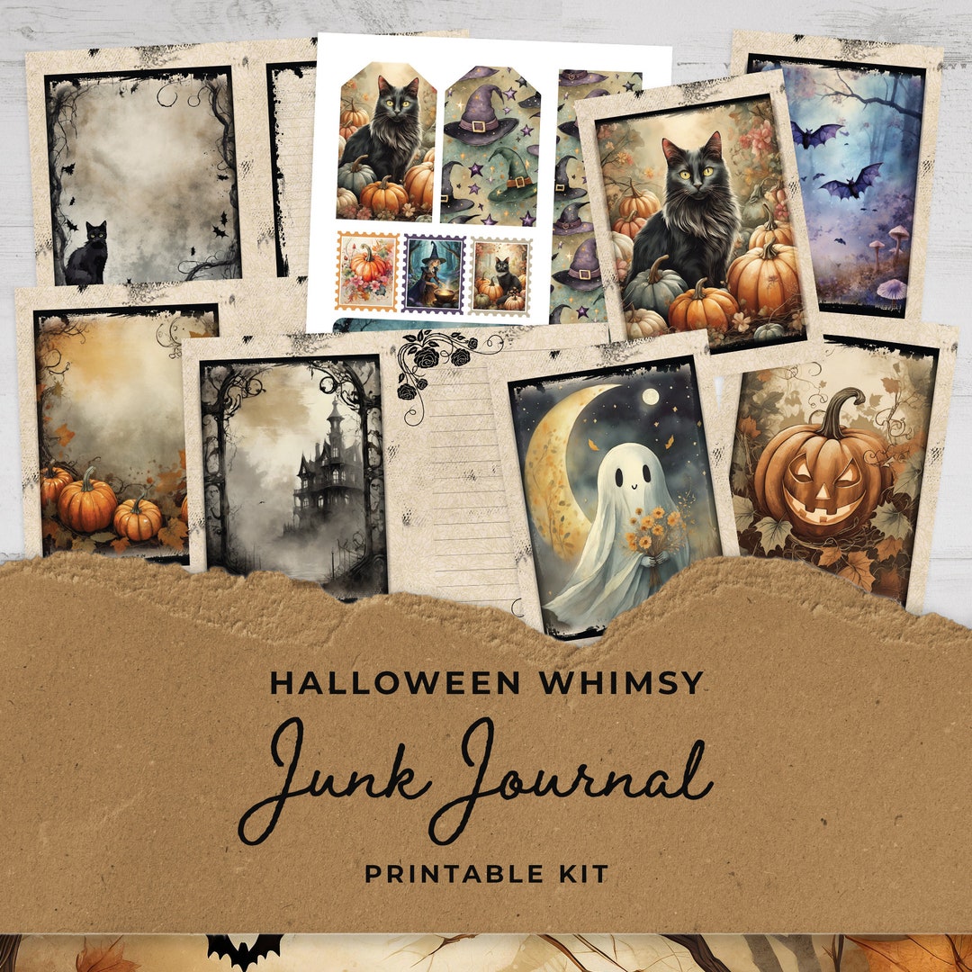 Printable Halloween Junk Journal Kit | Digital Junk Journal Pages ...