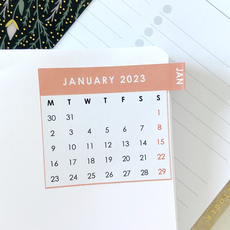 Printable 2024 Mini Calendar Stickers, Page Tabs and Mini Monthly Covers for Journal or Planner, Suitable for Cricut Print Then Cut image 7