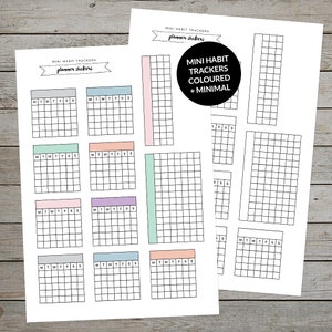 Printable Mini Habit Trackers -  Journal Tracker - Habit Tracker - Journal Template