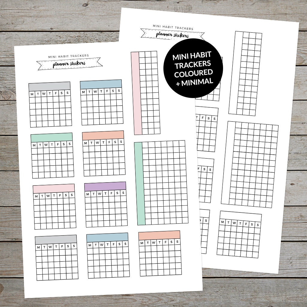 Printable Mini Habit Trackers Bullet Journal Tracker Habit Etsy Australia