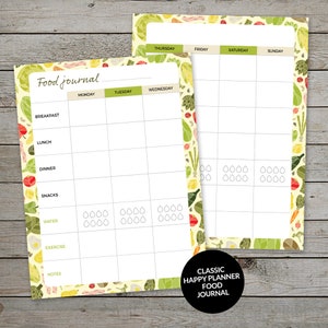 Printable Food Log Health Journal Journal Template Planner Insert Planner Pages Diet and Health Tracker image 4