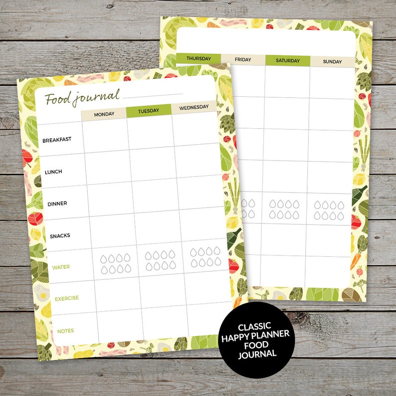 Printable Food Log - Health Journal - Journal Template - Planner Insert - Planner Pages - Diet and Health Tracker image 4