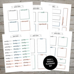 Printable Days Of The Week Planner Stickers - Bullet Journal Stickers - Weekly Planner Stickers
