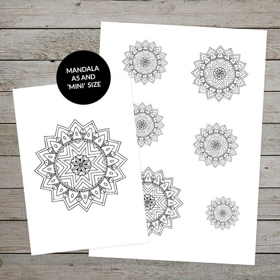 Printable Mandala (Design No.3) - Hand Drawn Mandala - Ideal For Bullet ...