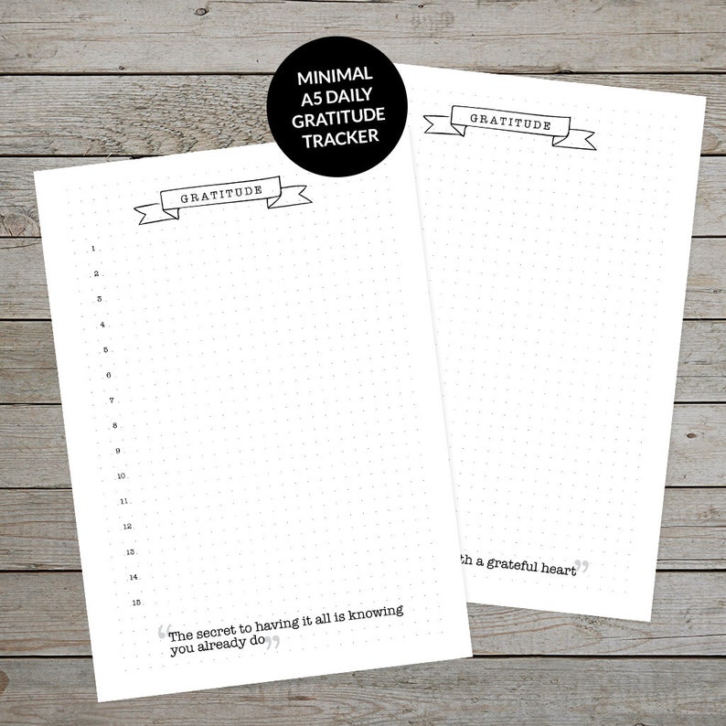 Printable Gratitude Tracker Bullet Journal Template - Etsy Australia