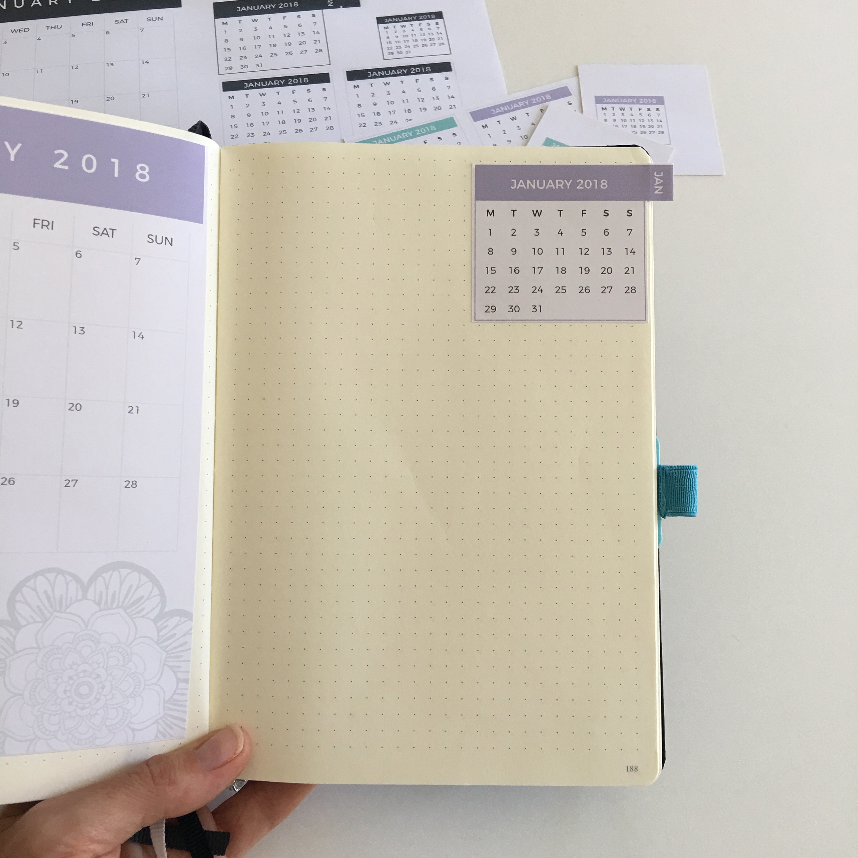 printable 2021 mini calendars page tabs mini bullet