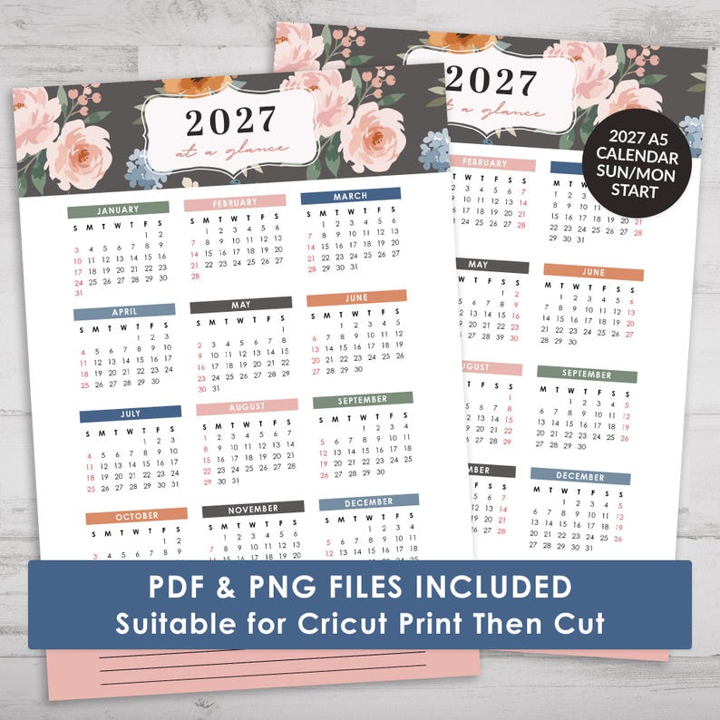 2027 2028 calendar printable free: Get Your Year Organized