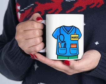 Nurse Scrubs Ceramic Coffee Mug, Healthcare Gift