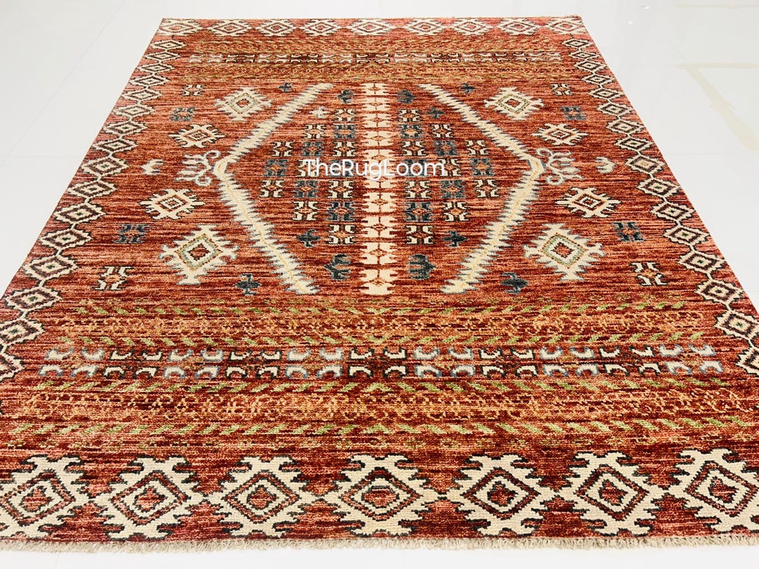 Rust 8x10 Rug Rust Oushak Rug 8x10: Vintage Turkish Style Wool Area Rug - Etsy
