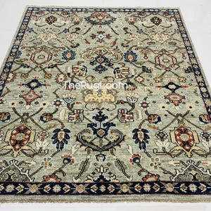 Hand-Knotted Wool Oushak Rug 8x10: Persian Style Oriental Area Rug