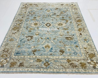 Handgefertigter Wollteppich 200x300, Boho Vintage Oushak Wollteppich