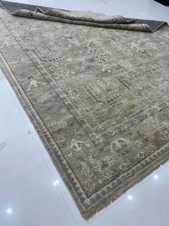 Large Persian Style Rug 2.6x8 3x10 4x10 8x10 | Handmade Wool Oriental Rug l Traditional Boho Living Room Area Rug