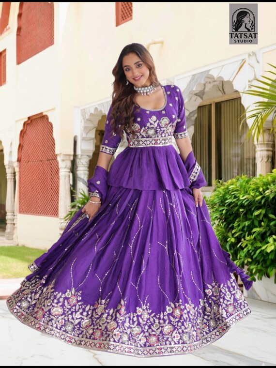 purple and gold indian wedding dress Traditional Indian Bridesmaid Attire
