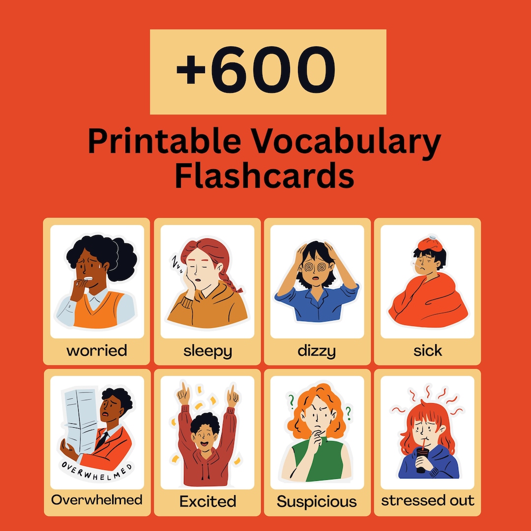 Printable Vocabulary Flashcards for Kids - 600+ Word Cards - Etsy Canada