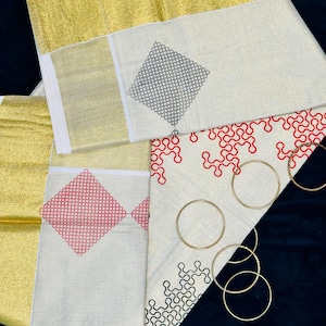 Kuthampulli Handloom Saree: Kerala Tissue Cotton with Kasavu