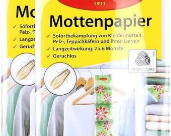 Aeroxon - Anti-Motten-Streifen für Kleidung/Kleidung, 2 x 10 Blatt, 18 x 13 x 4 cm (2 Pakete = 40 Blatt)