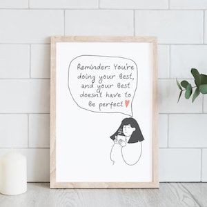 Motivational Quote Wall Art – Reminder You’re Doing Your Best – Positive Affirmation Digital Print