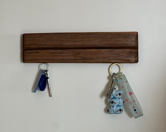 Walnut Magnetic Key Holder | Handmade Wooden Key Rack