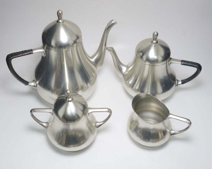 Mid Century Rio Tiel Holland Pewter Tea Set, Holland Pewter, Holland