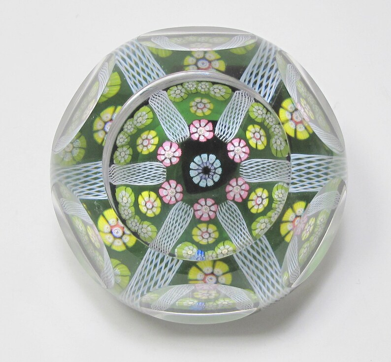 One Size Caithness Glass Millefiori-Flower Basket Red-New Multi Coloured