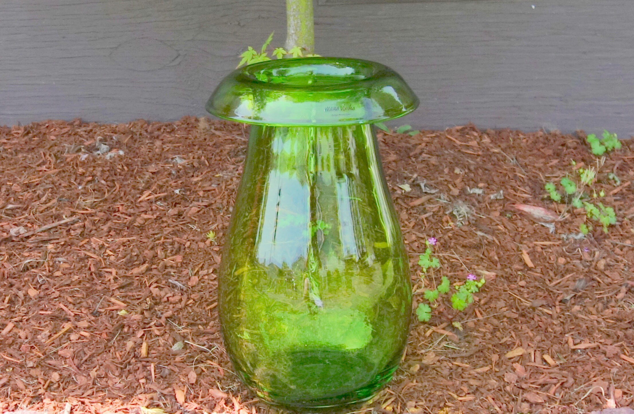 Vintage Hand Made Ikea Stockholm Large Green Glass Vase Ikea Etsy